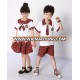 Custom half red pleated plaid skirt school uniform