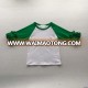 High quality children kids casual raglan shirts with green ruffle sleeves baby sping autumn cotton clothes